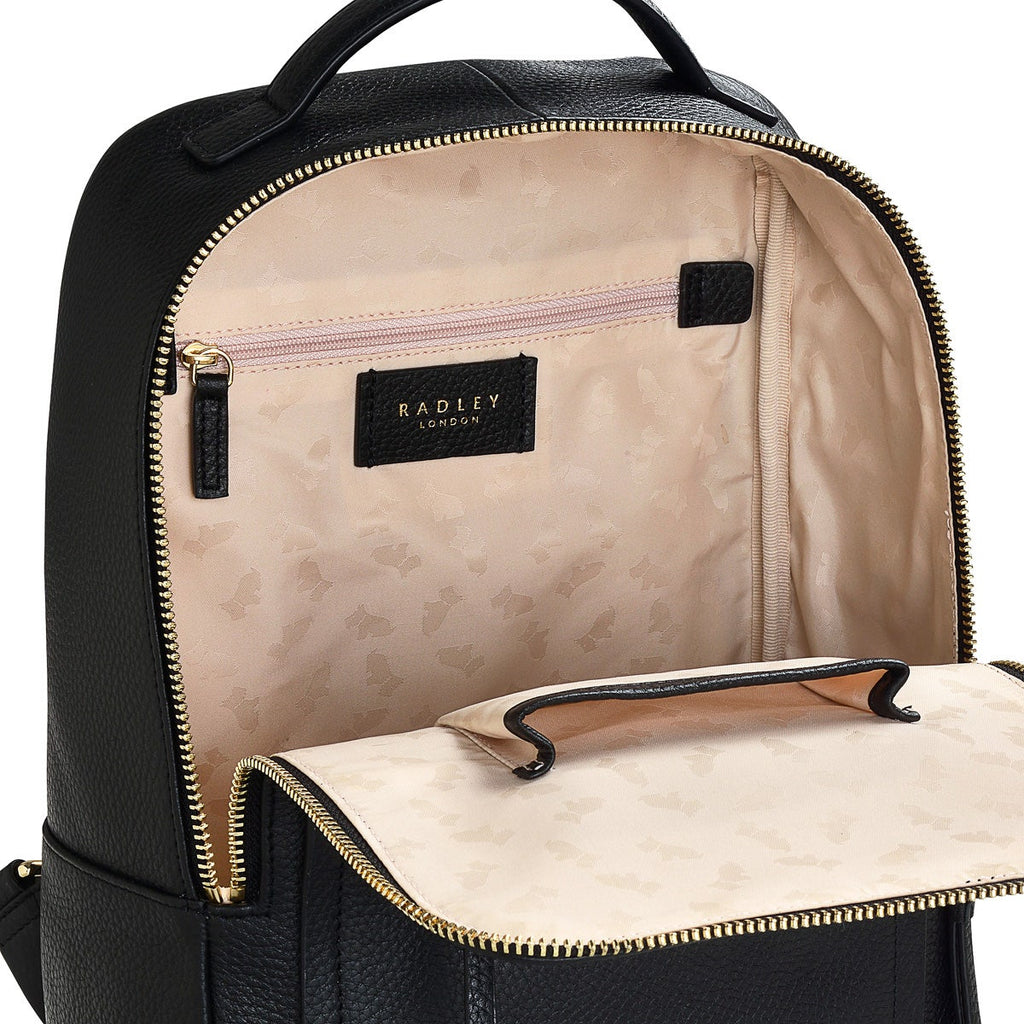 Sunny Dene Leather Small Zip Around Backpack in Black - H8971001