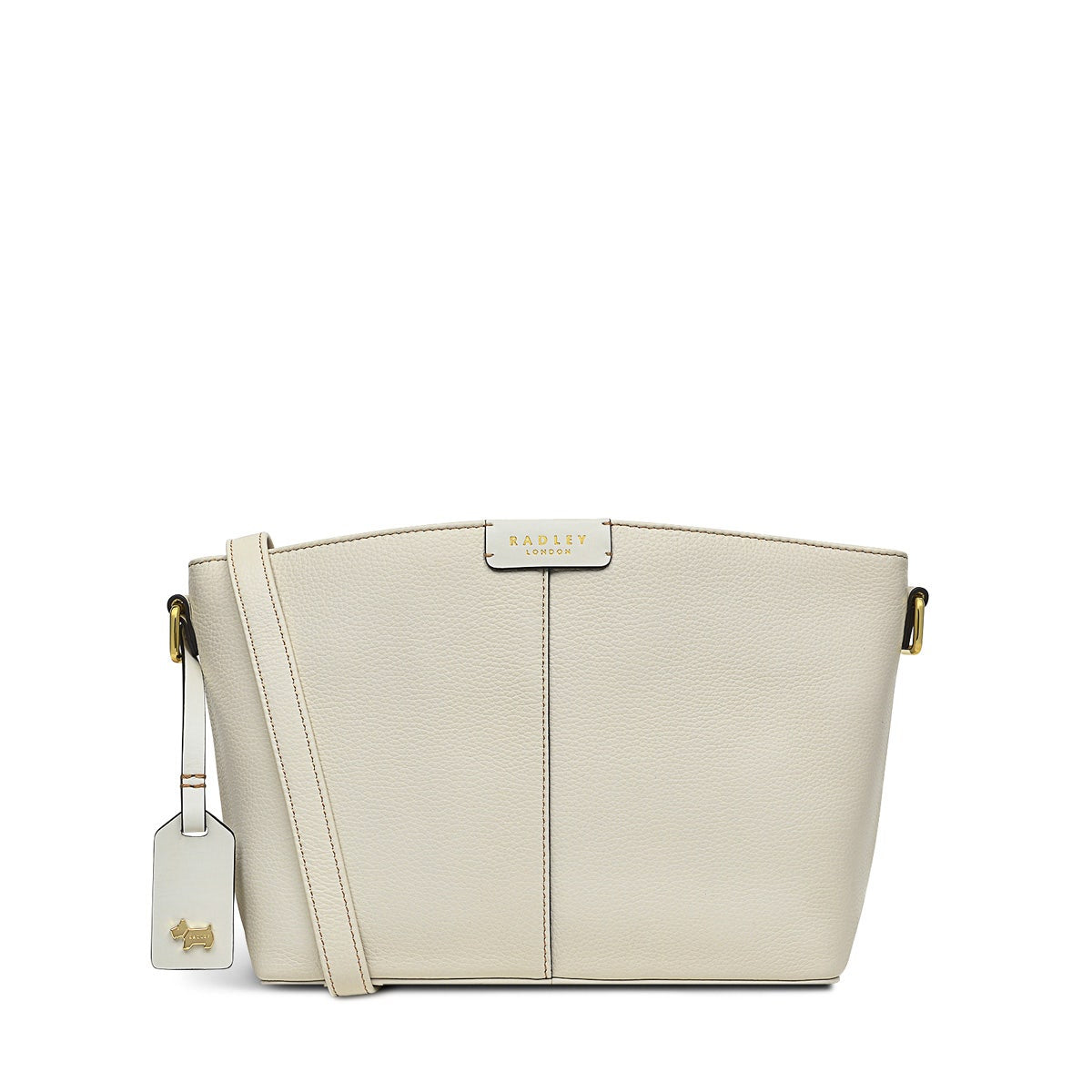 Dove Road Leather Medium Ziptop Crossbody Bag in Chalk - H8975109