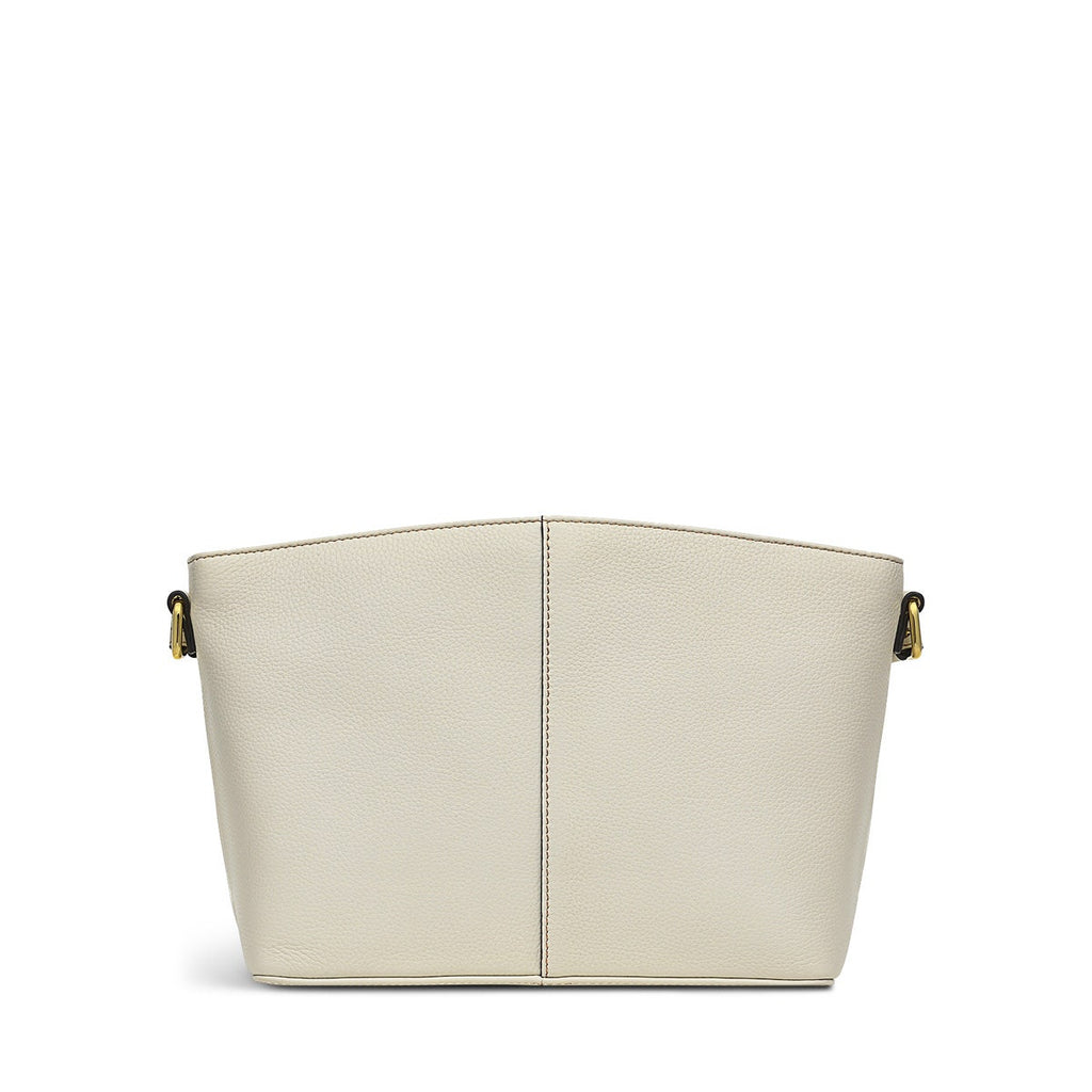 Dove Road Leather Medium Ziptop Crossbody Bag in Chalk - H8975109