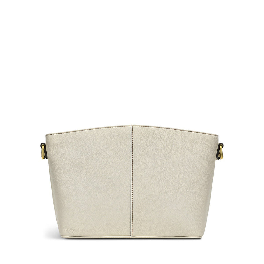 Dove Road Leather Medium Ziptop Crossbody Bag in Chalk - H8975109