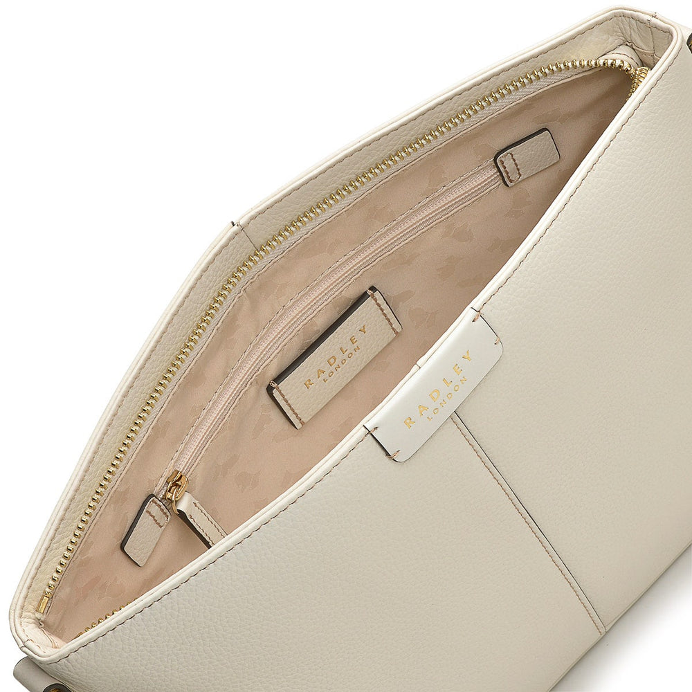 Dove Road Leather Medium Ziptop Crossbody Bag in Chalk - H8975109