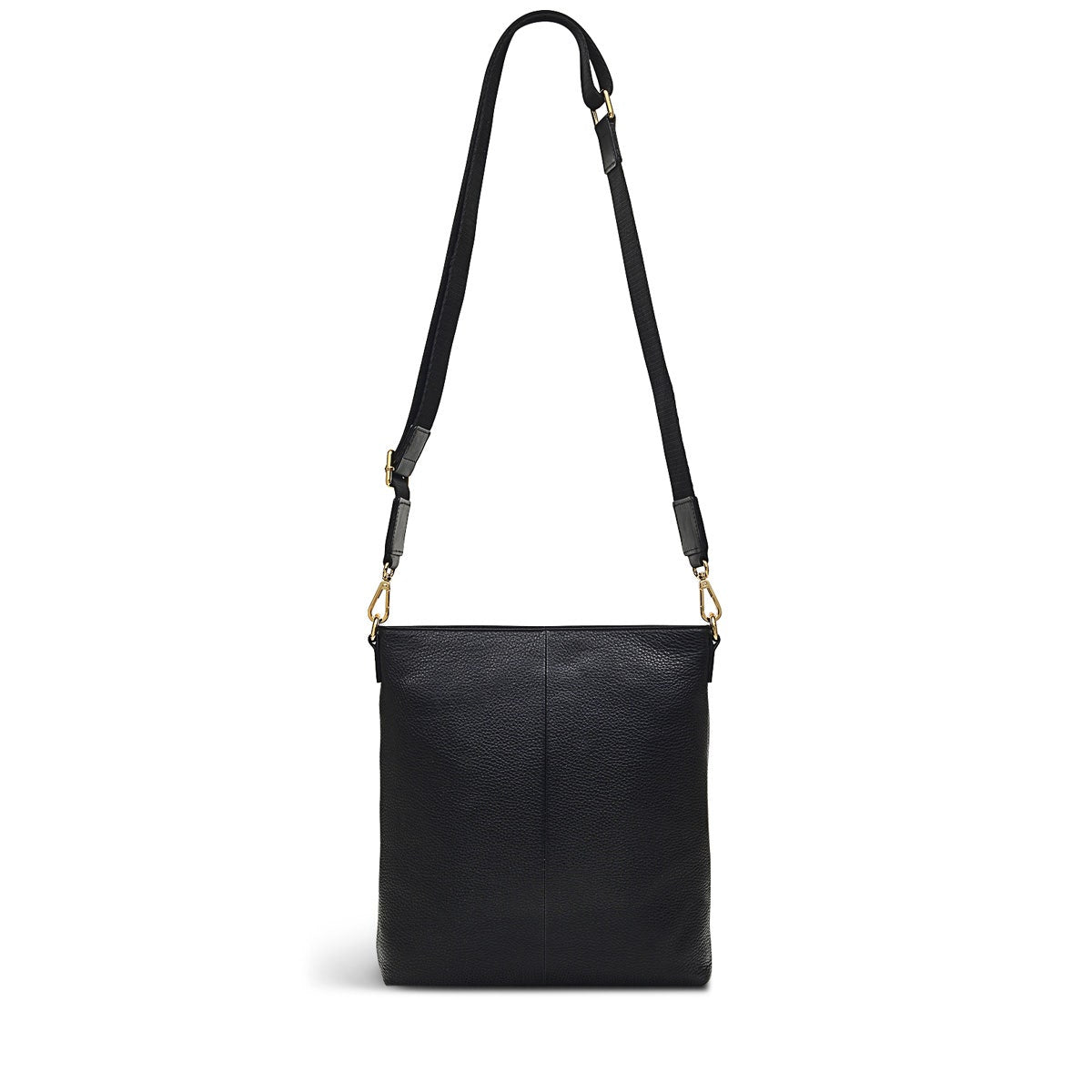 Selby Crescent Leather Small Ziptop Crossbody Bag in Black - H9052001