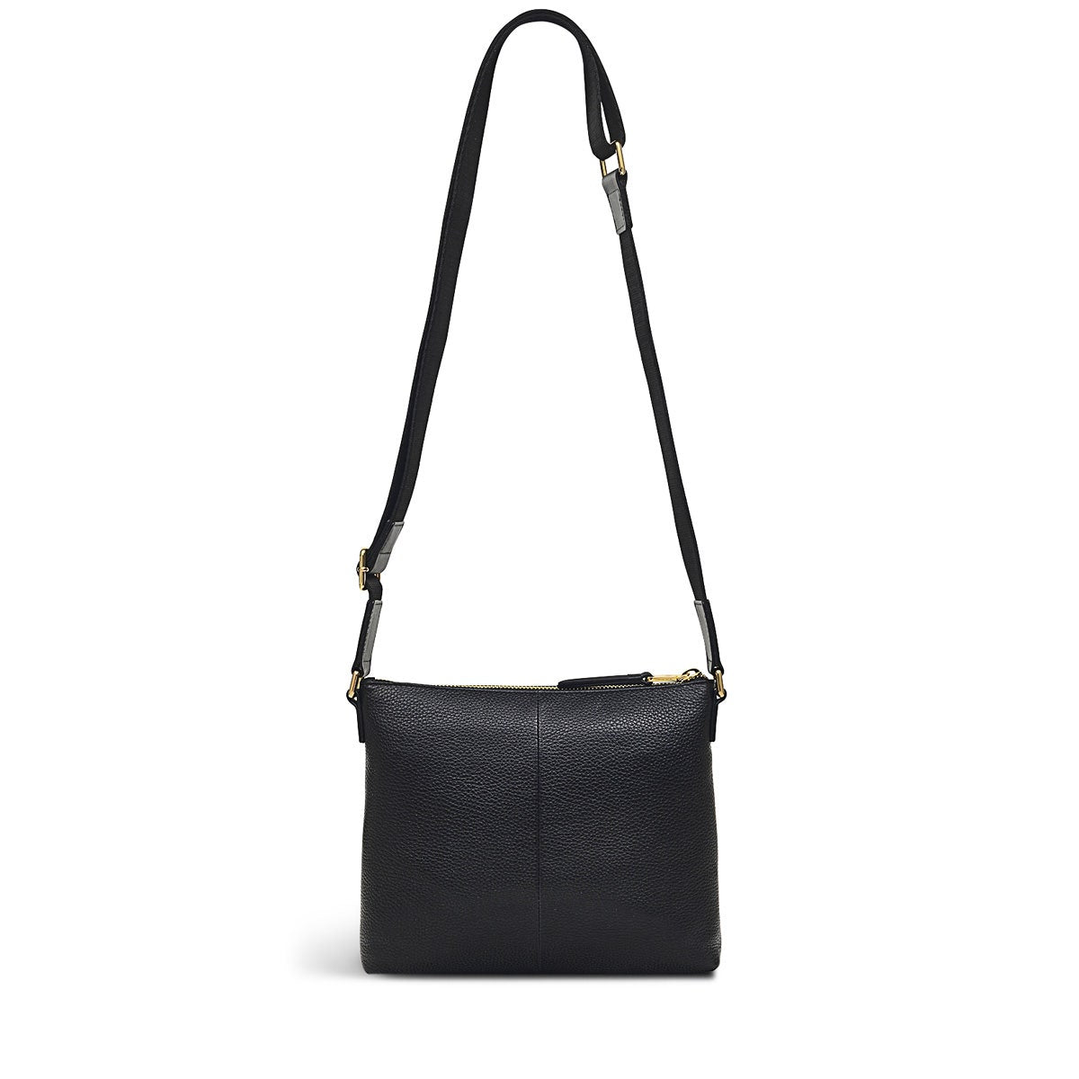 Selby Crescent Leather Mini Ziptop Crossbody Bag in Black - H9053001