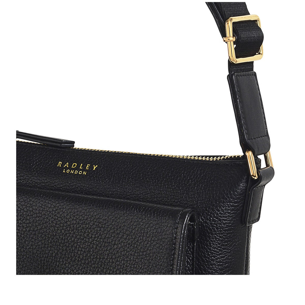 Selby Crescent Leather Mini Ziptop Crossbody Bag in Black - H9053001