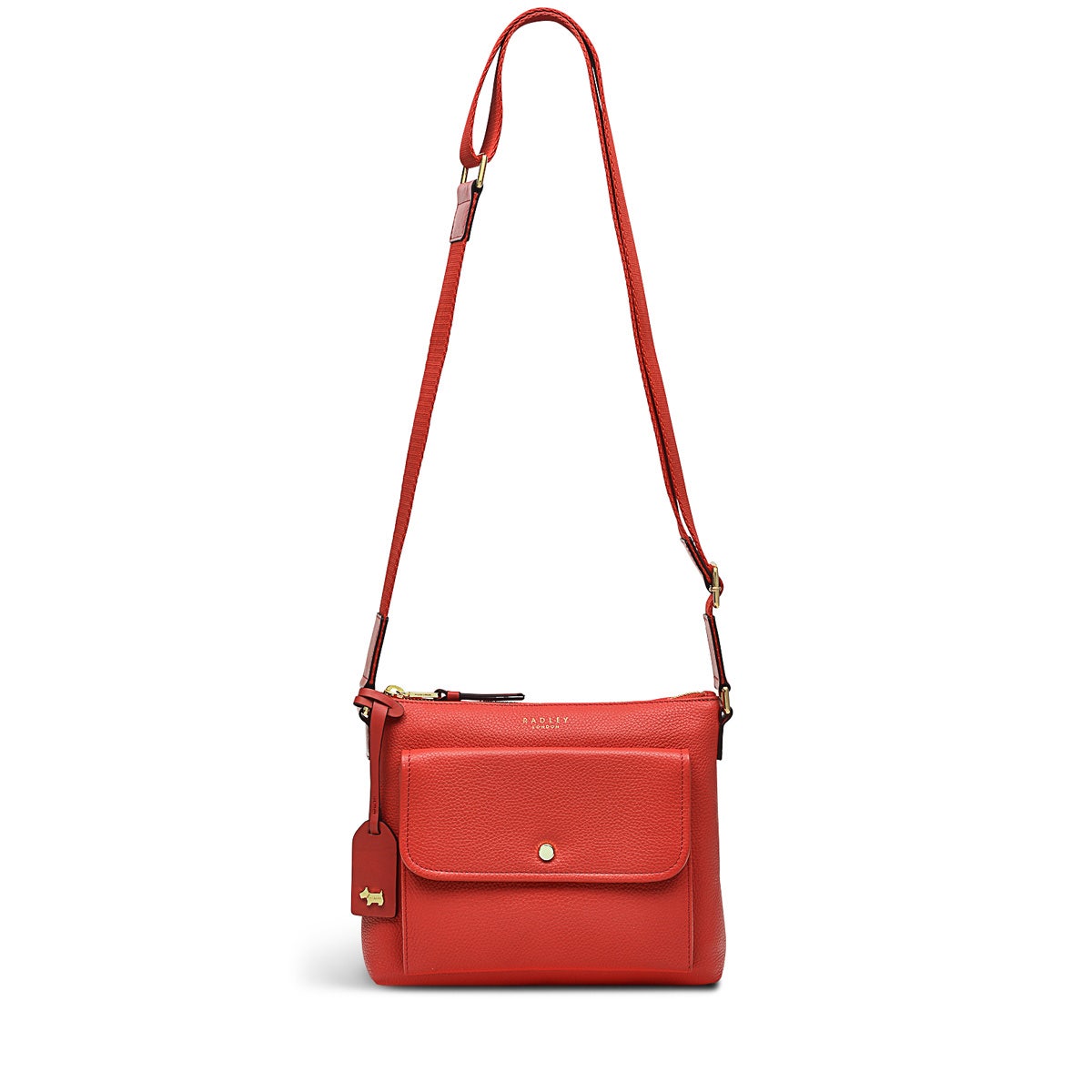 Selby Crescent Leather Mini Ziptop Crossbody Bag in Luscious Red - H9053624