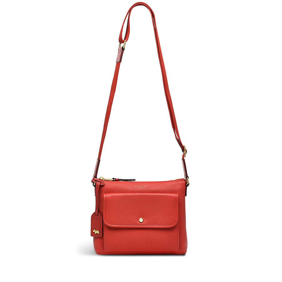 Selby Crescent Leather Mini Ziptop Crossbody Bag in Luscious Red - H9053624