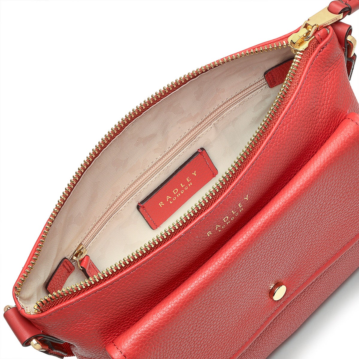 Selby Crescent Leather Mini Ziptop Crossbody Bag in Luscious Red - H9053624