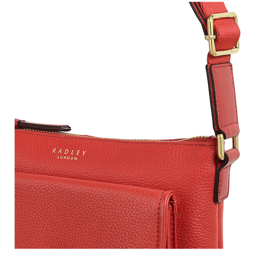 Selby Crescent Leather Mini Ziptop Crossbody Bag in Luscious Red - H9053624
