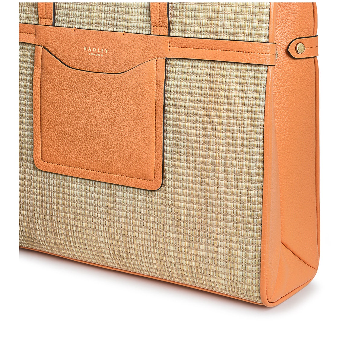Florence Road Fabric Large Ziptop Shoulder Bag in Apricot - H9229812