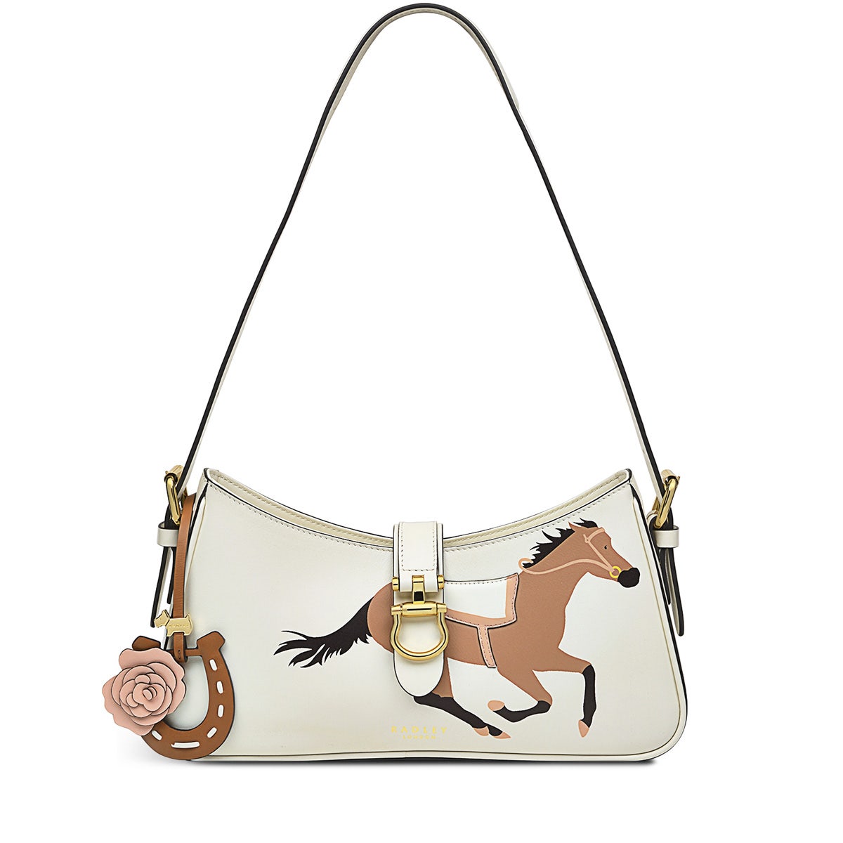 Kentucky Derby SS24 Leather Medium Ziptop Shoulder Bag in Chalk - H9232109