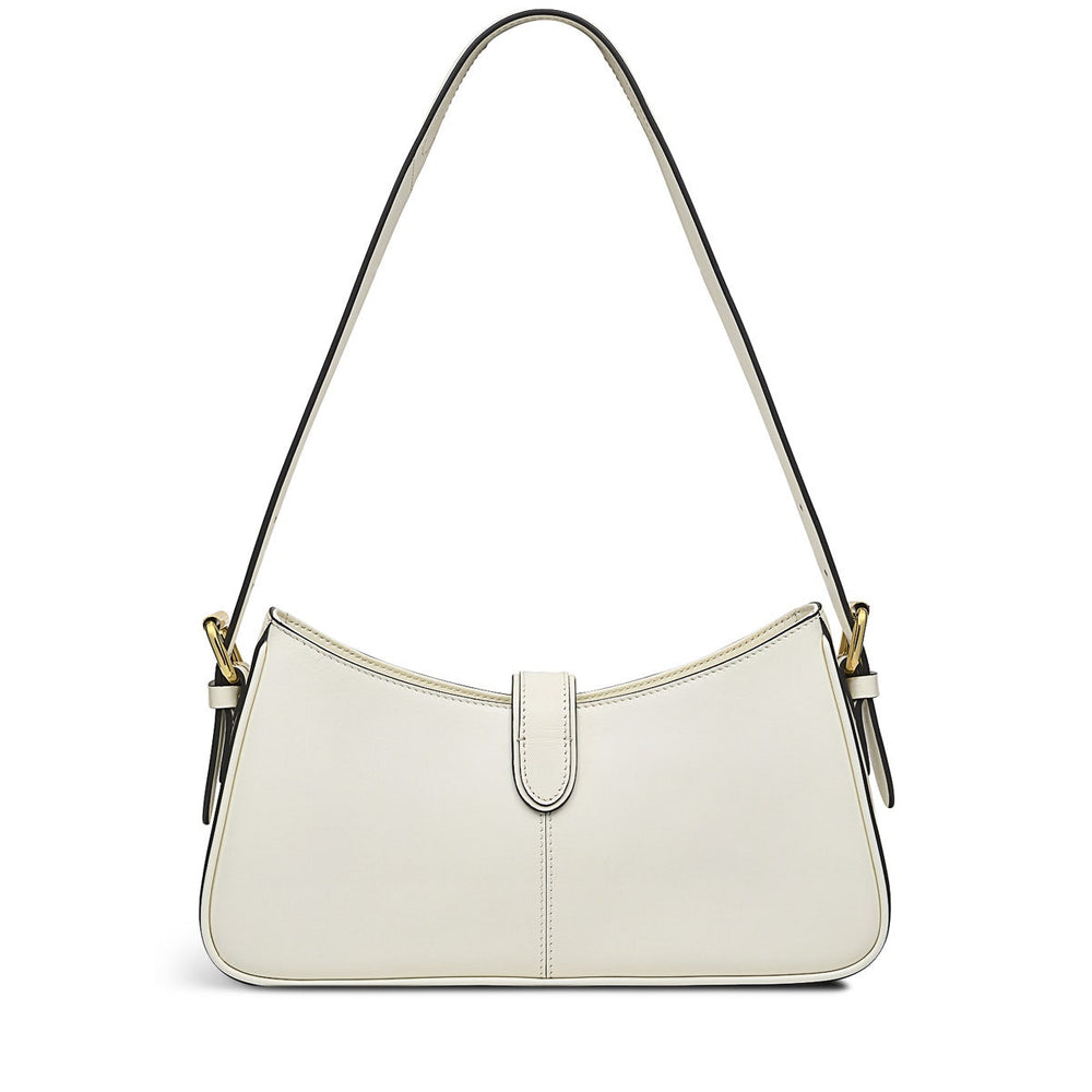 Kentucky Derby SS24 Leather Medium Ziptop Shoulder Bag in Chalk - H9232109