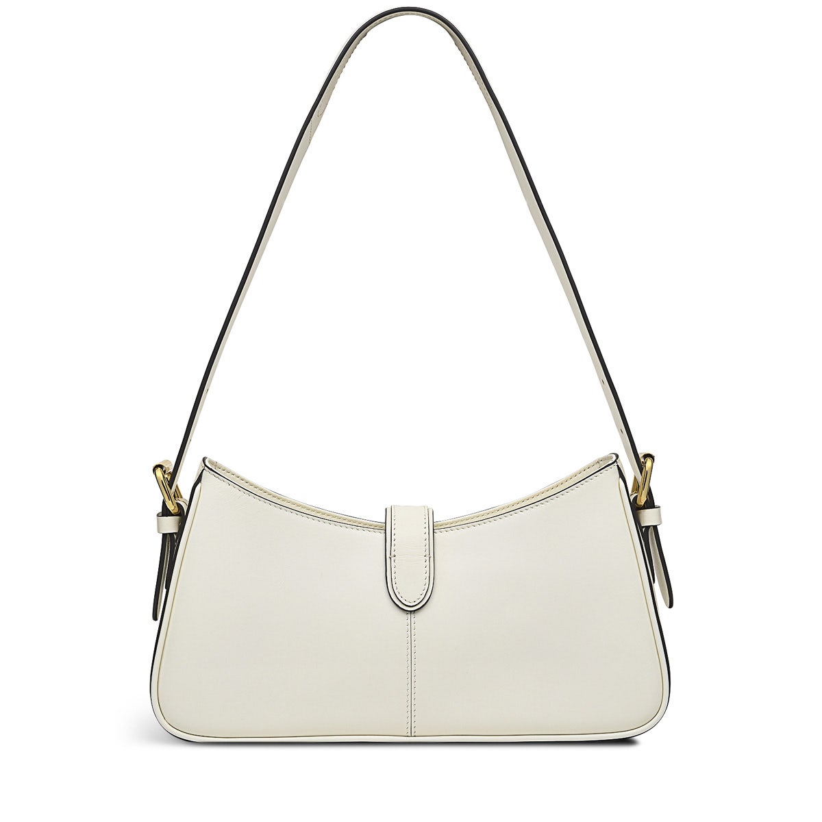 Kentucky Derby SS24 Leather Medium Ziptop Shoulder Bag in Chalk - H9232109