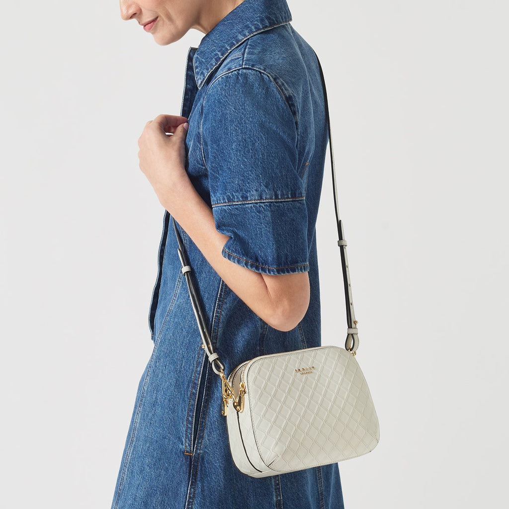 Dukes Place Leather Medium Ziptop Crossbody Bag in Chalk - H9243109