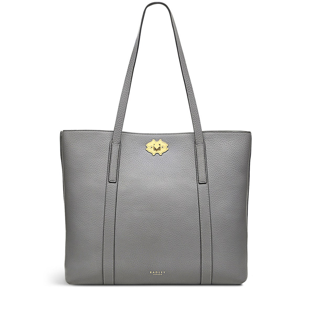 Museum Street Leather Large Ziptop Tote Bag in Cloud Burst - H9262093