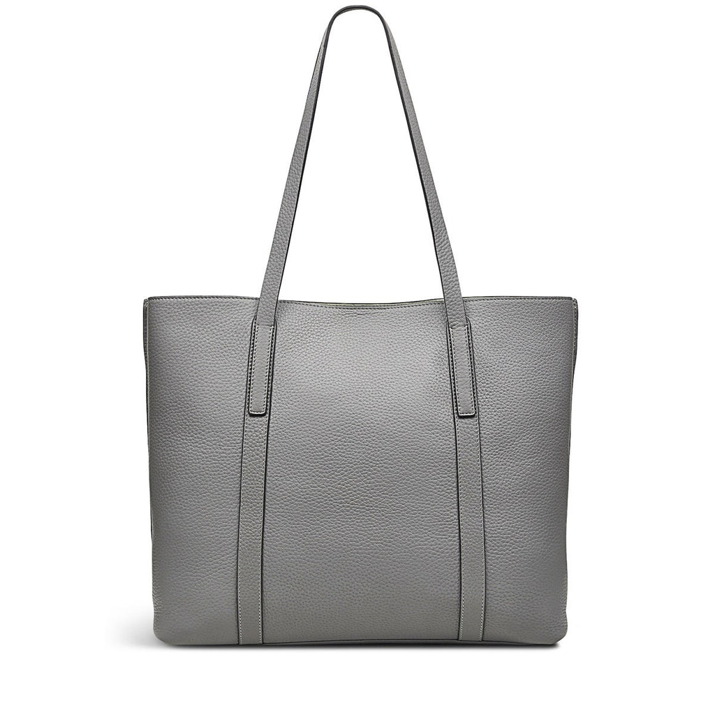 Museum Street Leather Large Ziptop Tote Bag in Cloud Burst - H9262093