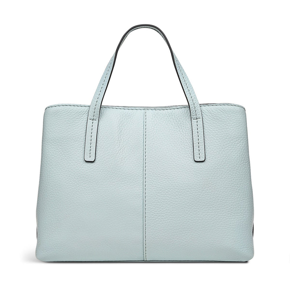 Dukes Place Leather Medium Ziptop Grab Bag in Seafoam - H9281367