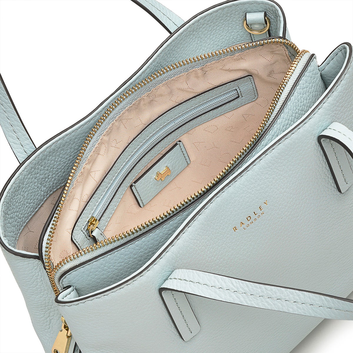 Dukes Place Leather Medium Ziptop Grab Bag in Seafoam - H9281367