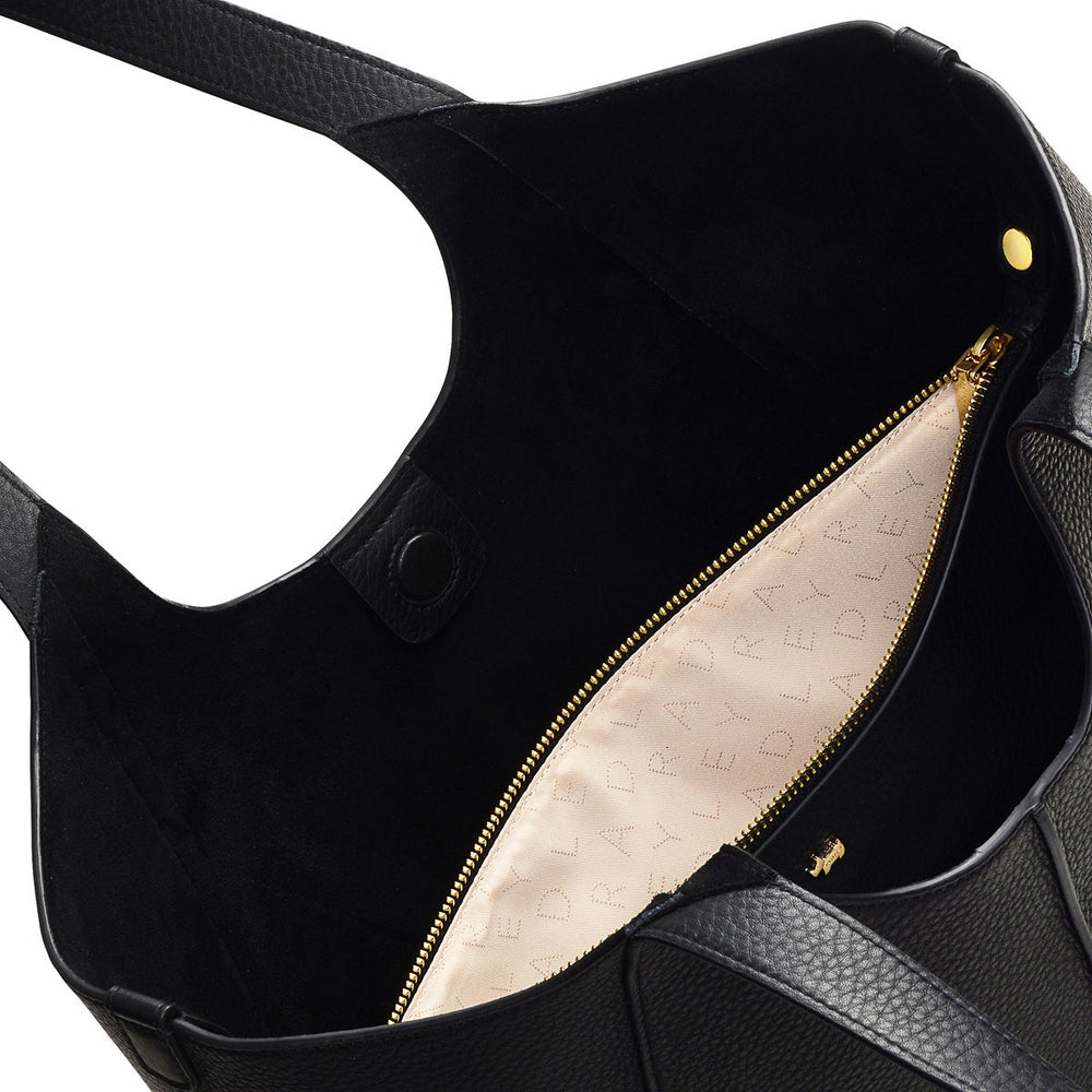 Hillgate Place Leather Large Open Top Tote Bag in Black - H9286001