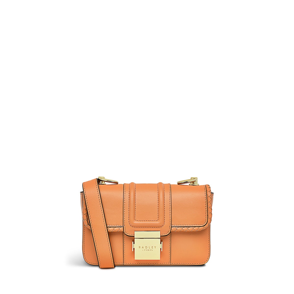 Hanley Close Leather Mini Flapover Crossbody Bag in Apricot - H9290812