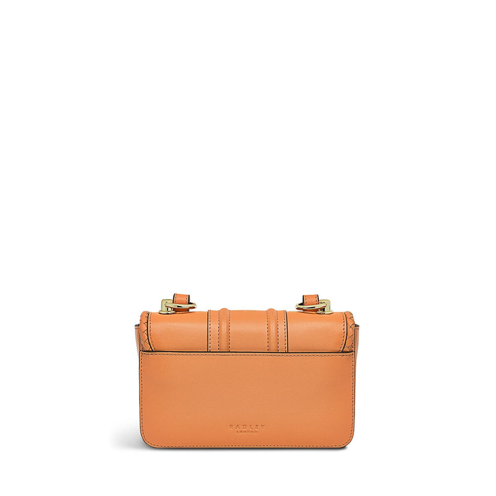 Hanley Close Leather Mini Flapover Crossbody Bag in Apricot - H9290812