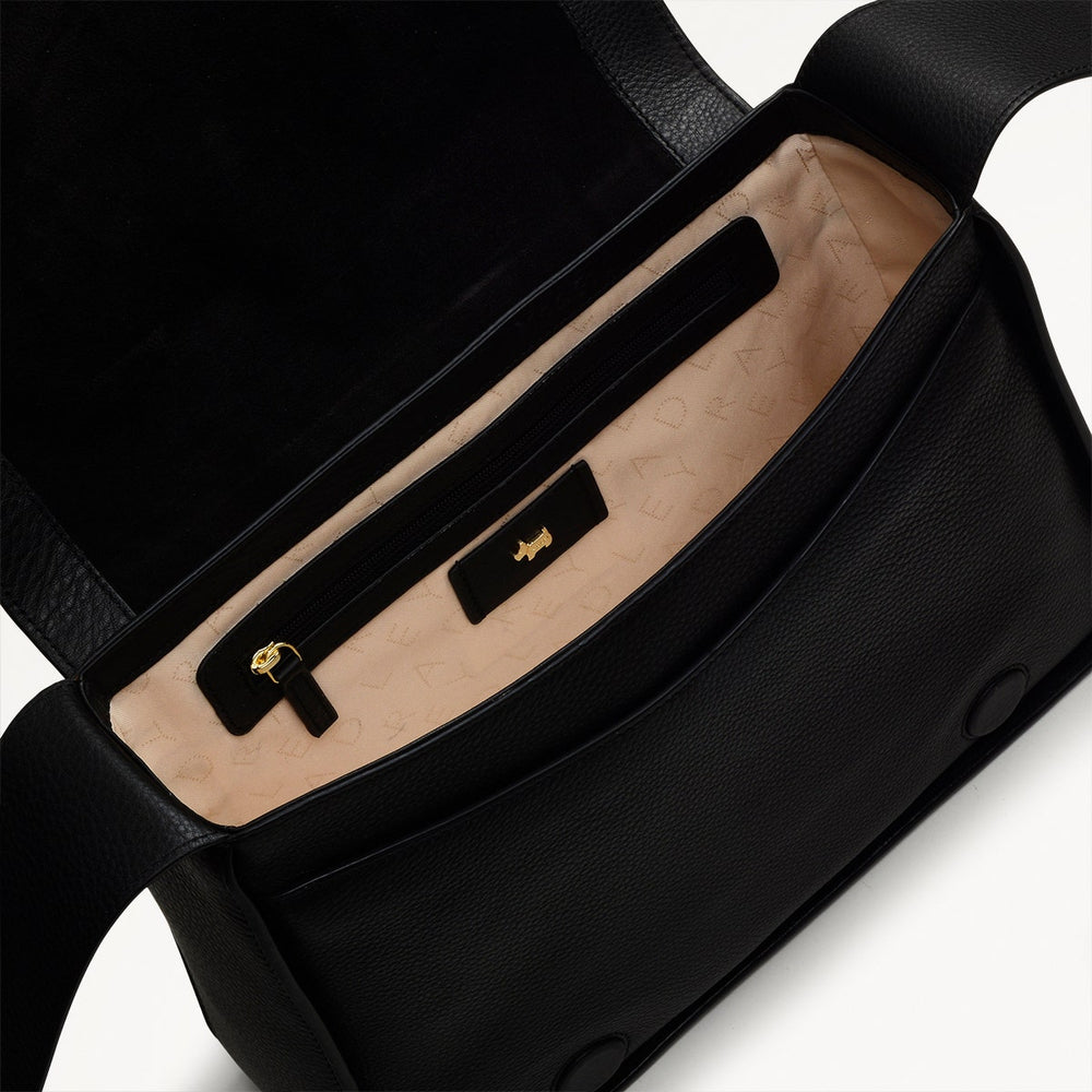 WESTWELL LANE LARGE FLAPOVER CROSS BODY BLACK