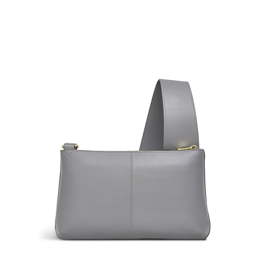 Pockets Leather Small Ziptop Crossbody Bag in Cloud Burst - H9294093