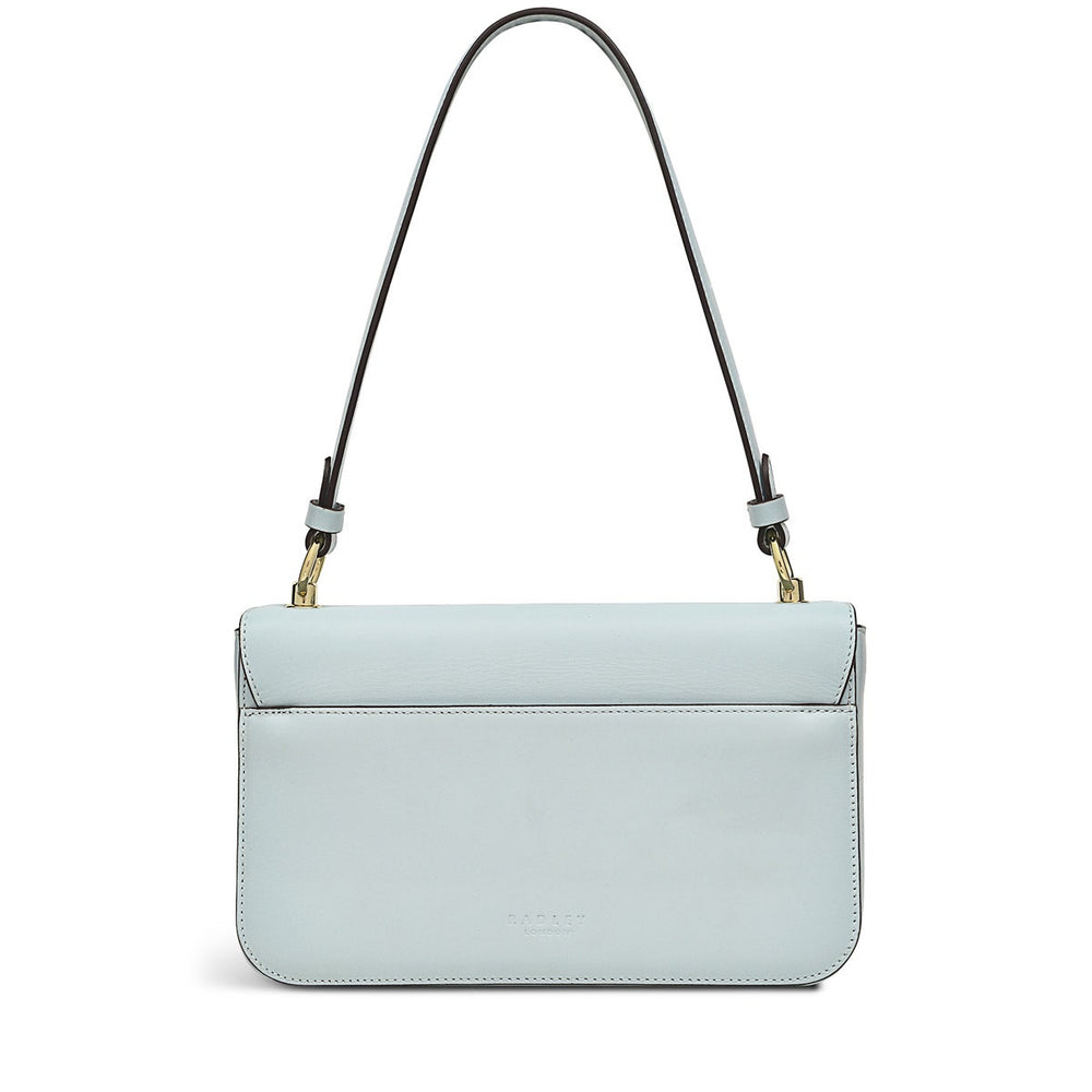 Hanley Close Leather Medium Flapover Shoulder Bag in Seafoam - H9298367
