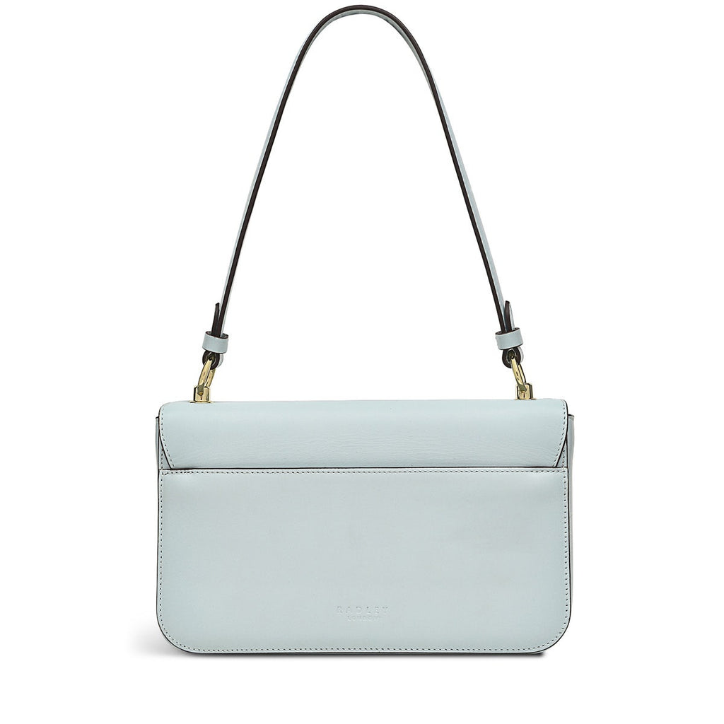 Hanley Close Leather Medium Flapover Shoulder Bag in Seafoam - H9298367