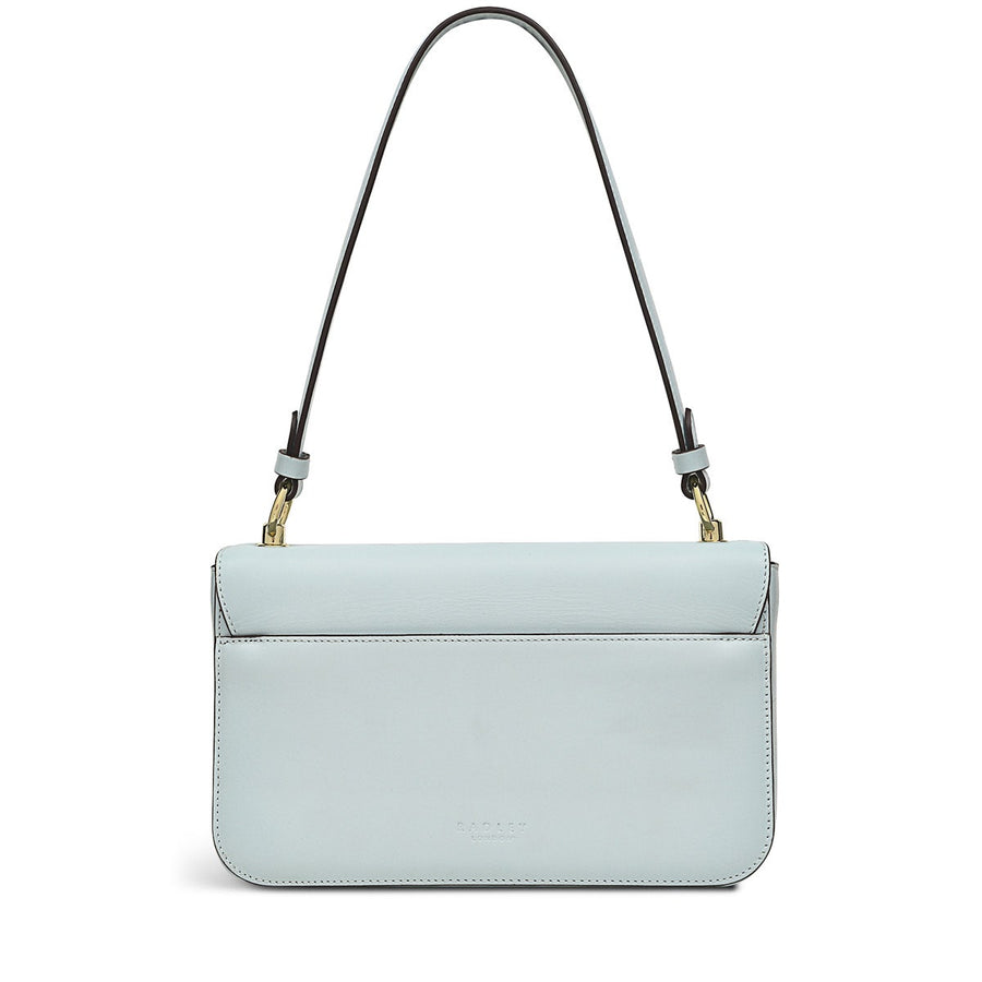 Hanley Close Leather Medium Flapover Shoulder Bag in Seafoam - H9298367