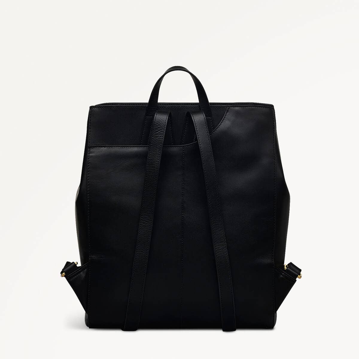 black faux leather flap backpack Black Backpack | Pockets Icon SS24