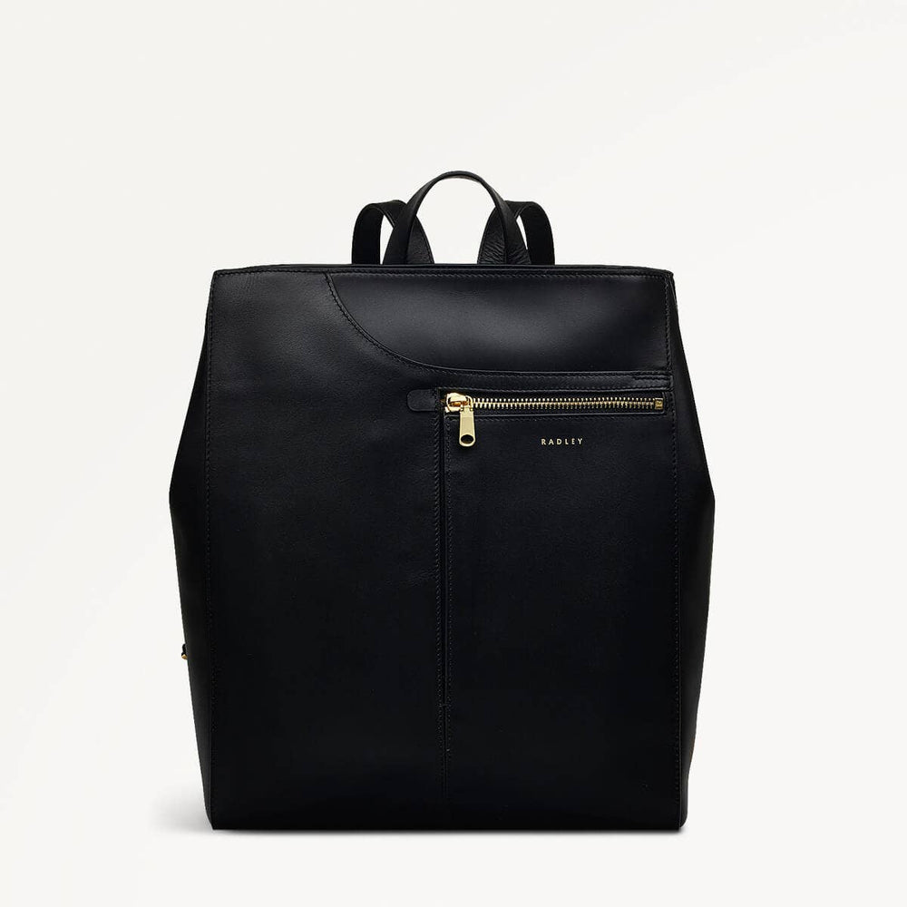 black leather backpack london Black Backpack | Pockets Icon SS24