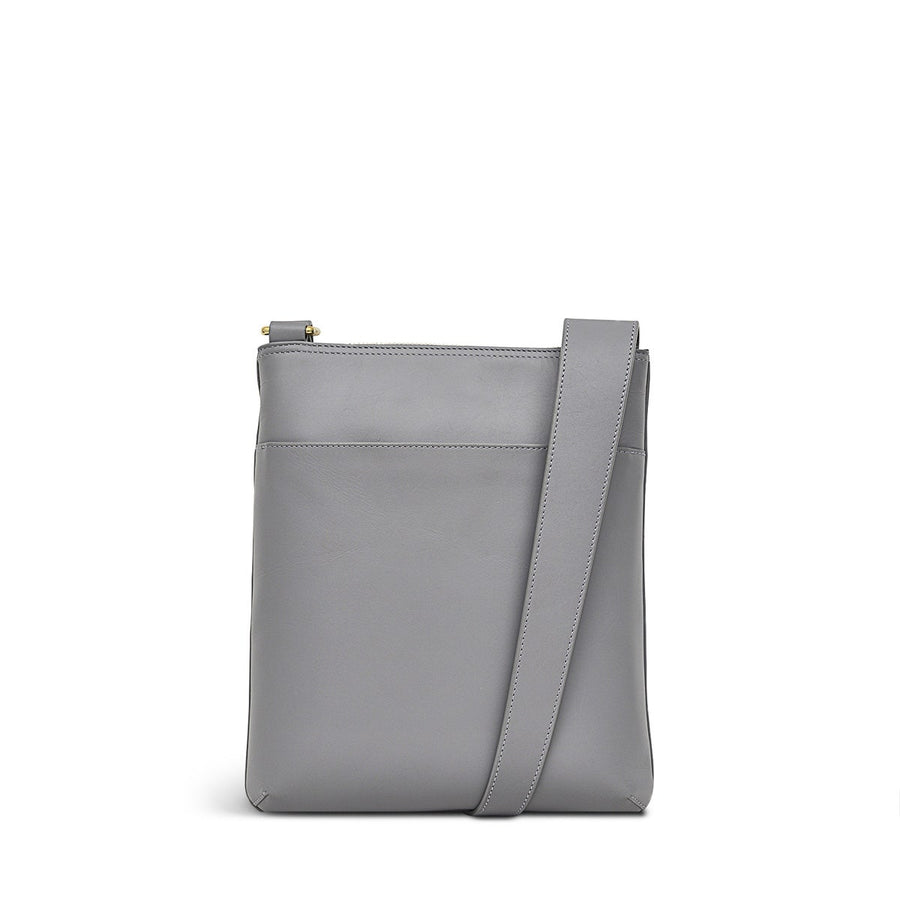 Pockets Leather Medium Ziptop Crossbody Bag in Cloud Burst - H9322093