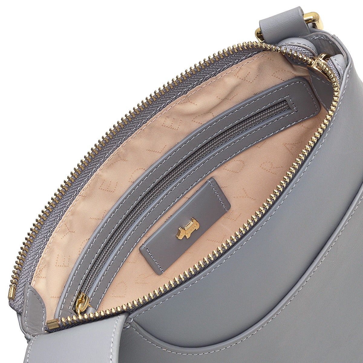 Pockets Leather Medium Ziptop Crossbody Bag in Cloud Burst - H9322093