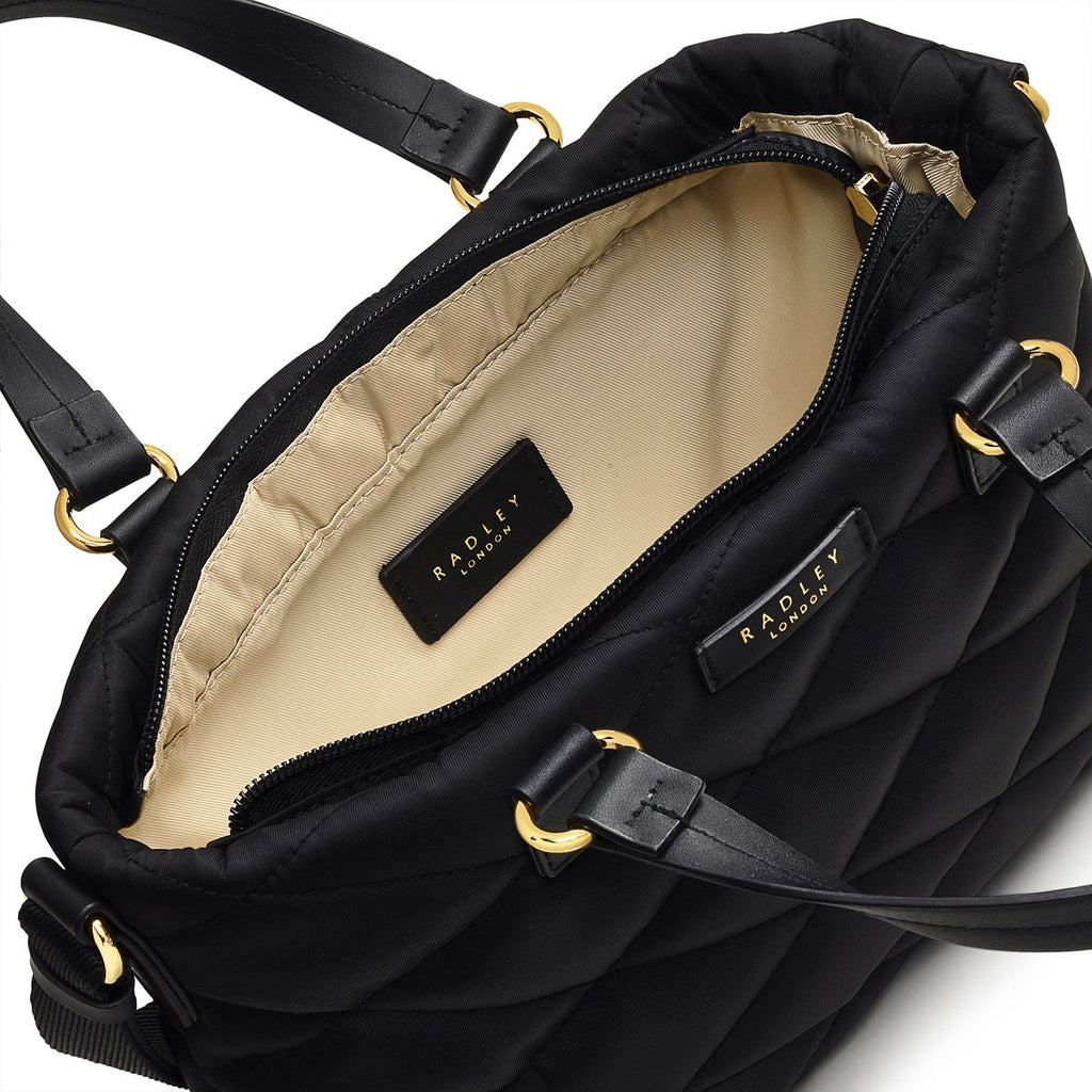 Maltby Street Fabric Small Ziptop Satchel Bag in Black - H9340001