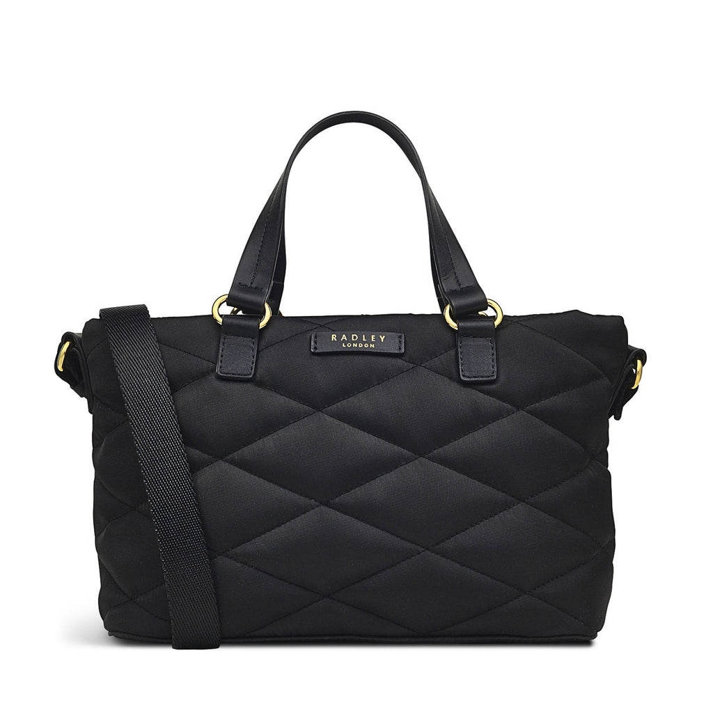 Maltby Street Fabric Small Ziptop Satchel Bag in Black - H9340001