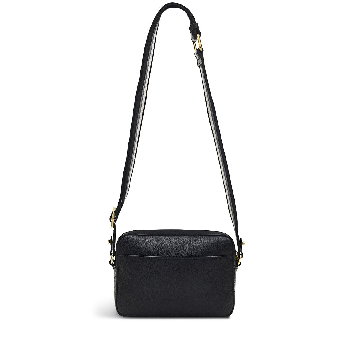 Spitalfields Row Leather Mini Zip Around Crossbody Bag in Black - H9349001