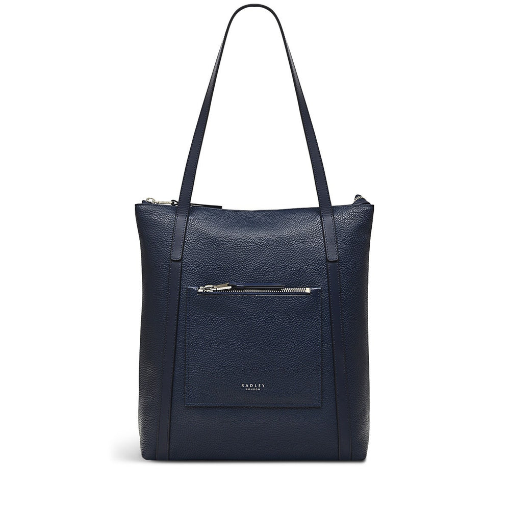 Portman Leather Medium Ziptop Tote Bag in Ink - H9371401