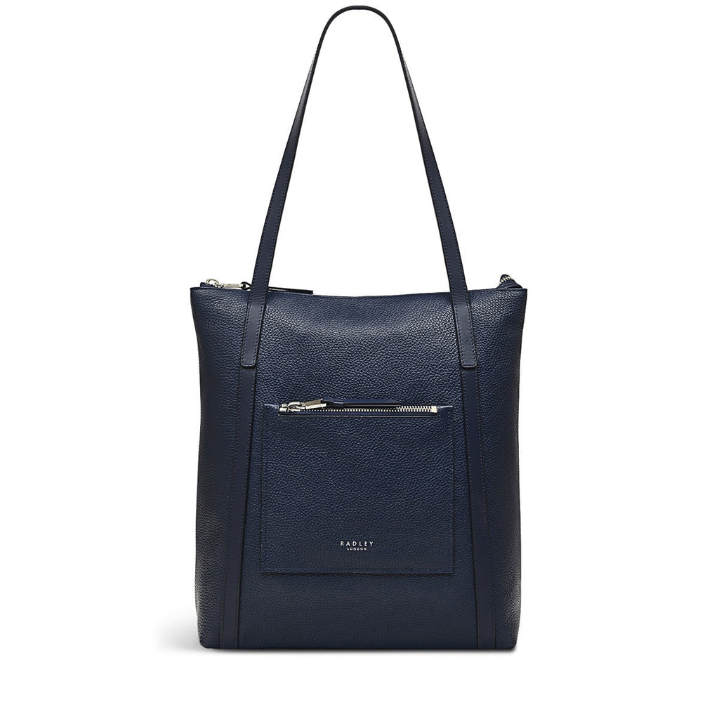 Portman Leather Medium Ziptop Tote Bag in Ink - H9371401