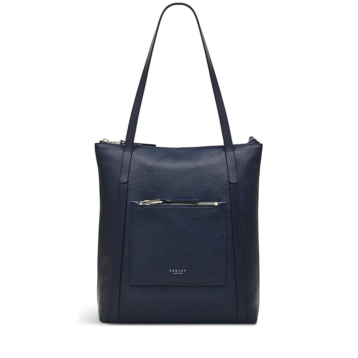 Portman Leather Medium Ziptop Tote Bag in Ink - H9371401