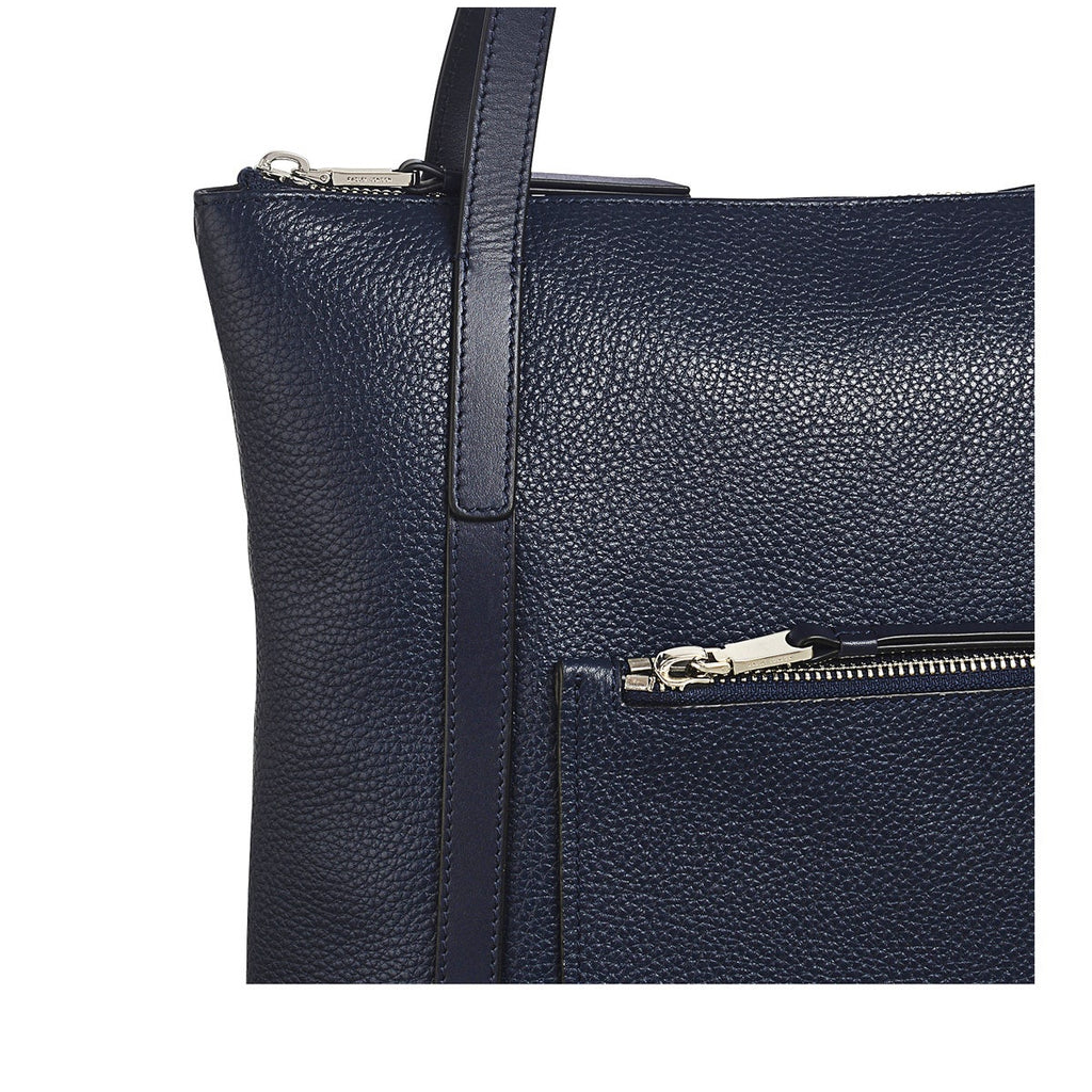 Portman Leather Medium Ziptop Tote Bag in Ink - H9371401