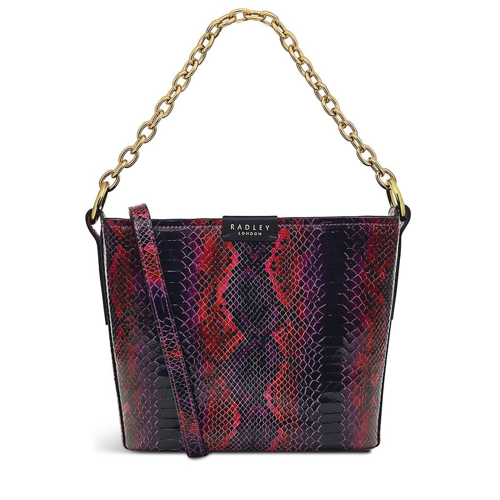 Petticoat Hill Leather Small Ziptop Shoulder Bag in Cassis - H9430676