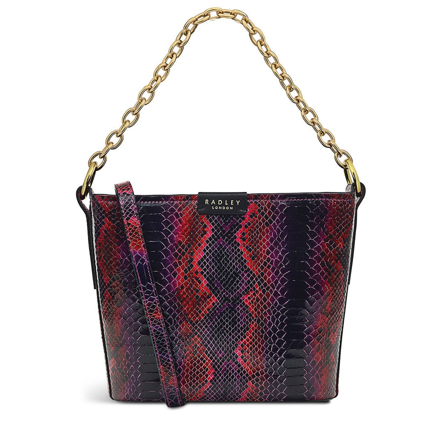 Petticoat Hill Leather Small Ziptop Shoulder Bag in Cassis - H9430676