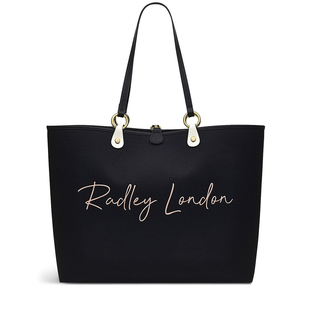 Addison Gardens Fabric Large Open Top Tote Bag in Black - H9432001