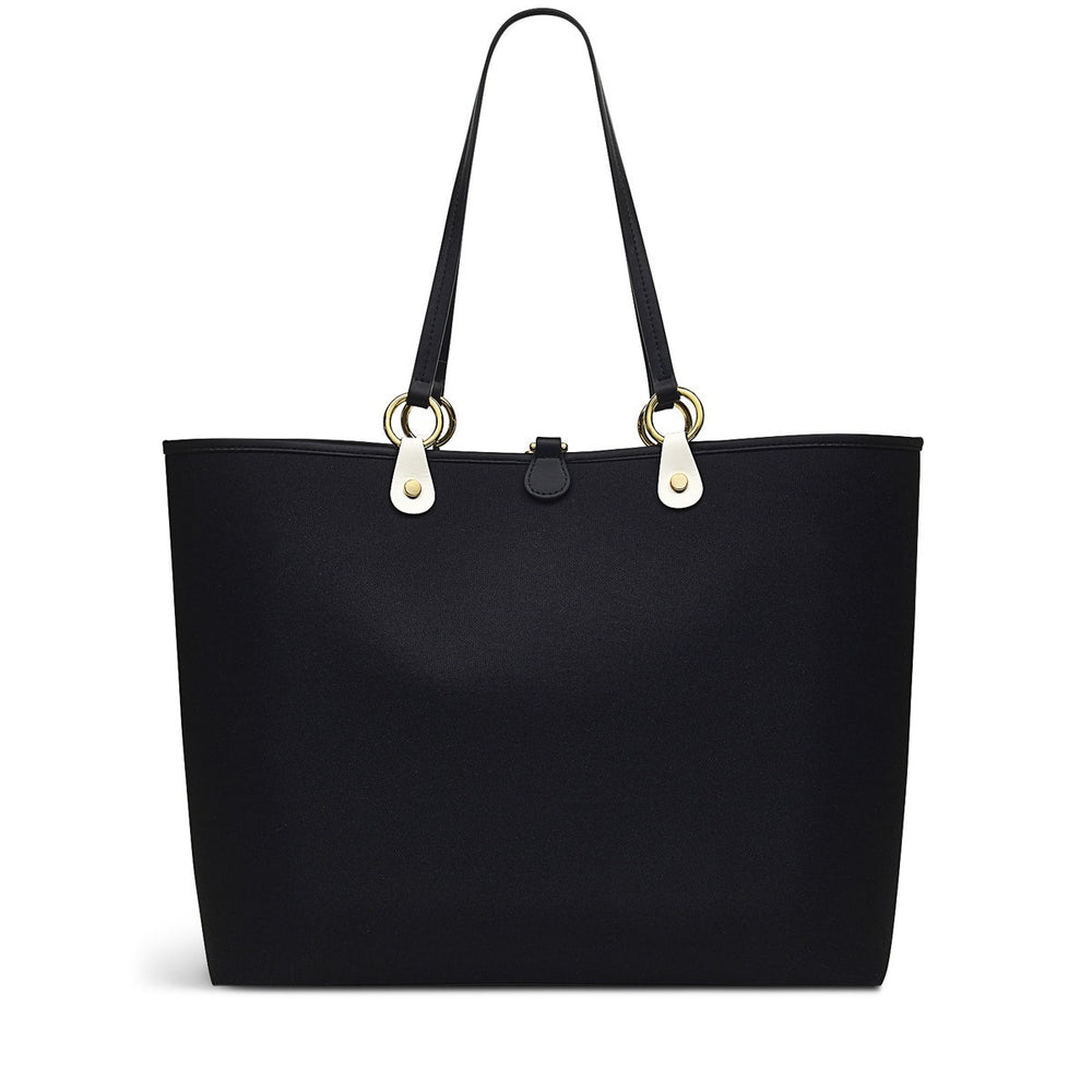 Addison Gardens Fabric Large Open Top Tote Bag in Black - H9432001