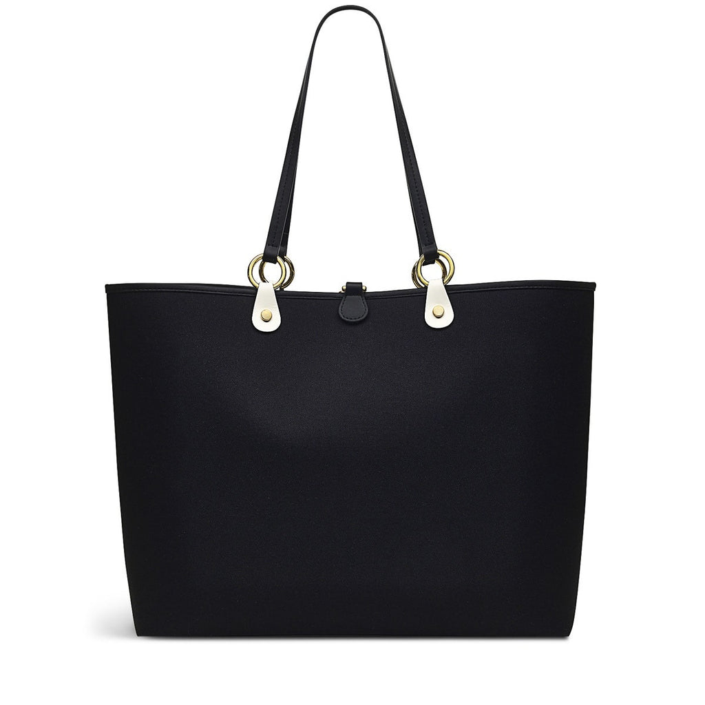 Addison Gardens Fabric Large Open Top Tote Bag in Black - H9432001