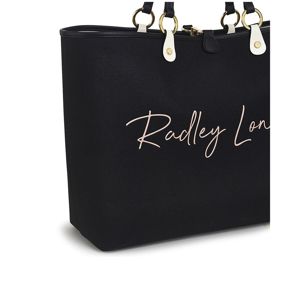 Addison Gardens Fabric Large Open Top Tote Bag in Black - H9432001