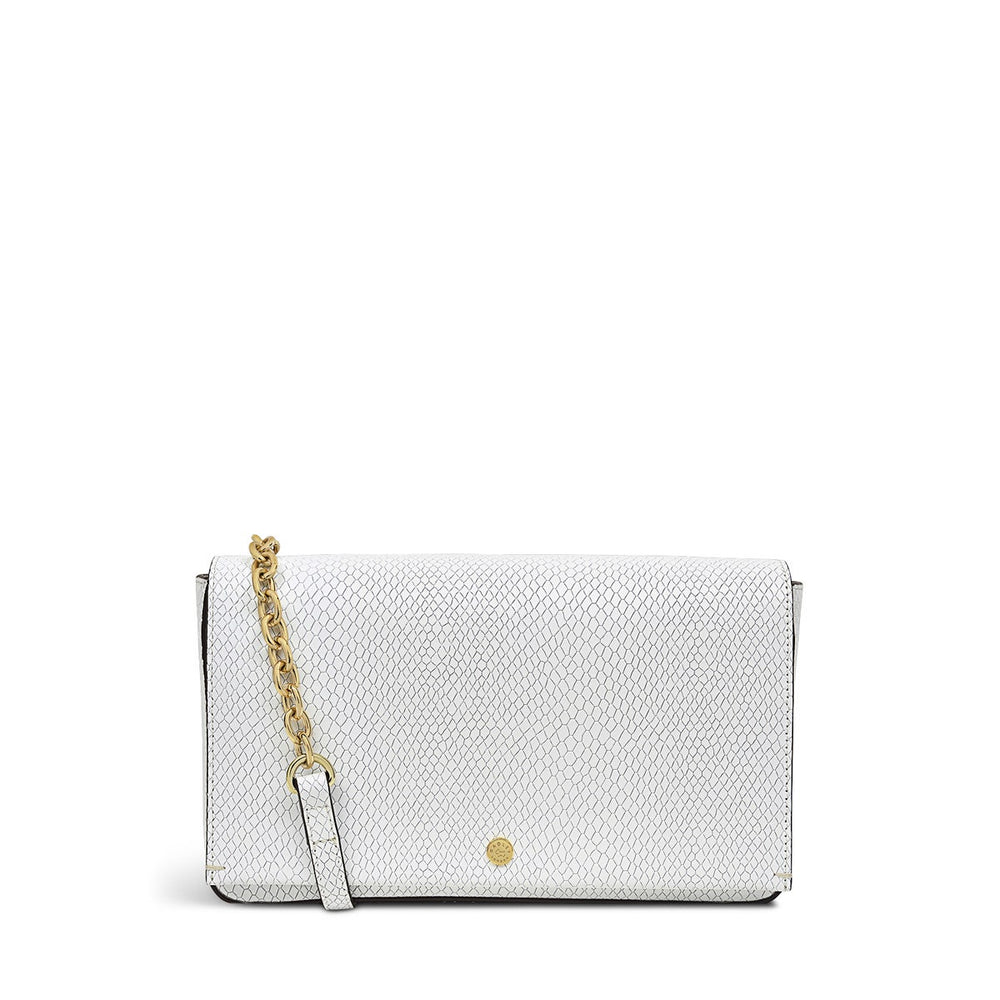 Columbia Grove Leather Small Flapover Crossbody Bag in Bright White - H9440100