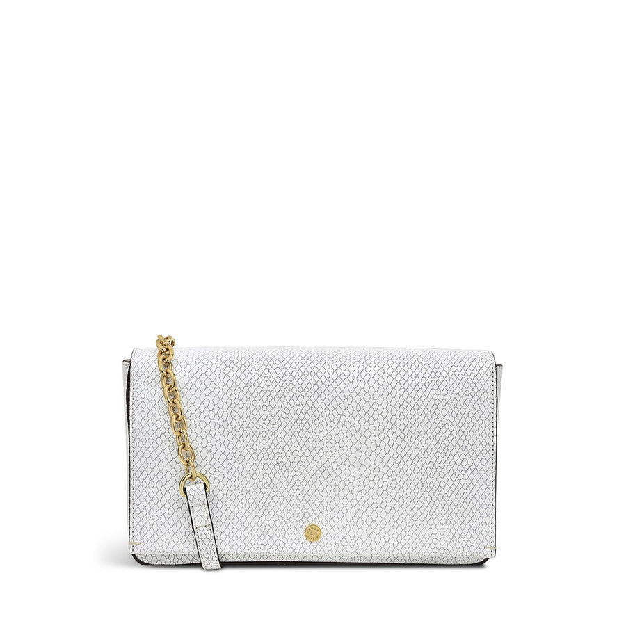 Columbia Grove Leather Small Flapover Crossbody Bag in Bright White - H9440100