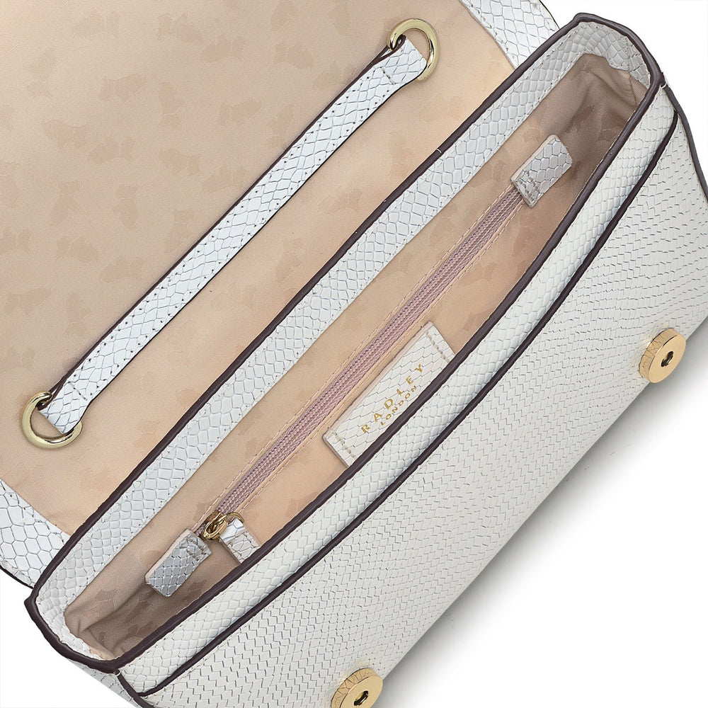 Columbia Grove Leather Small Flapover Crossbody Bag in Bright White - H9440100