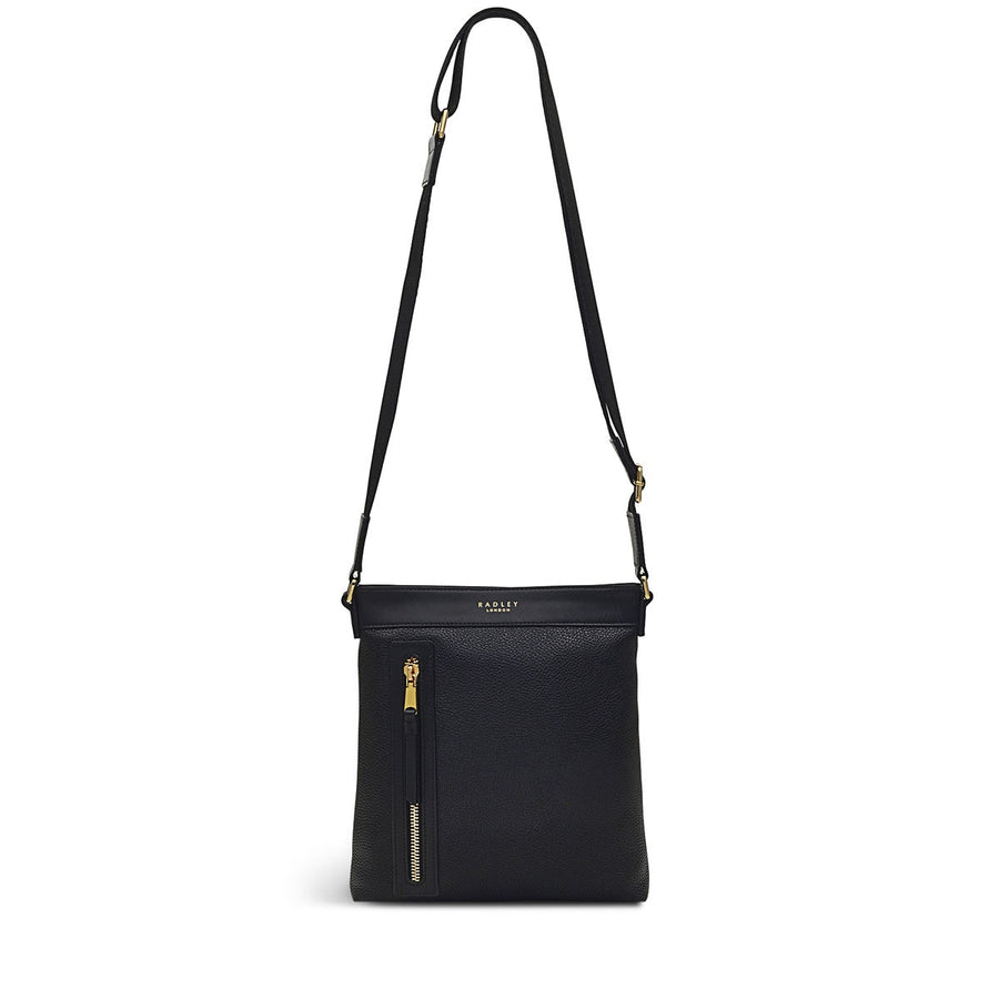 Zippy Leather Small Ziptop Crossbody Bag in Black - H9441001